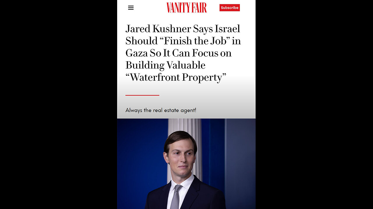 You know this Greedy Zionist is one of the biggest influencers on President Trump for the Gaza Plan.