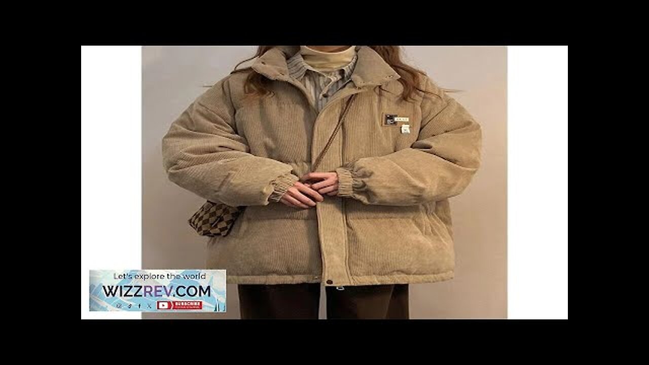 Corduroy Parkas Women Oversized Down Coats Winter Streetwear Thick Warm Puffer Jacket Review