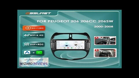 Android 12 Car radio for PEUGEOT 206 206CC 206SW 2000-2005 2006 2007 Review