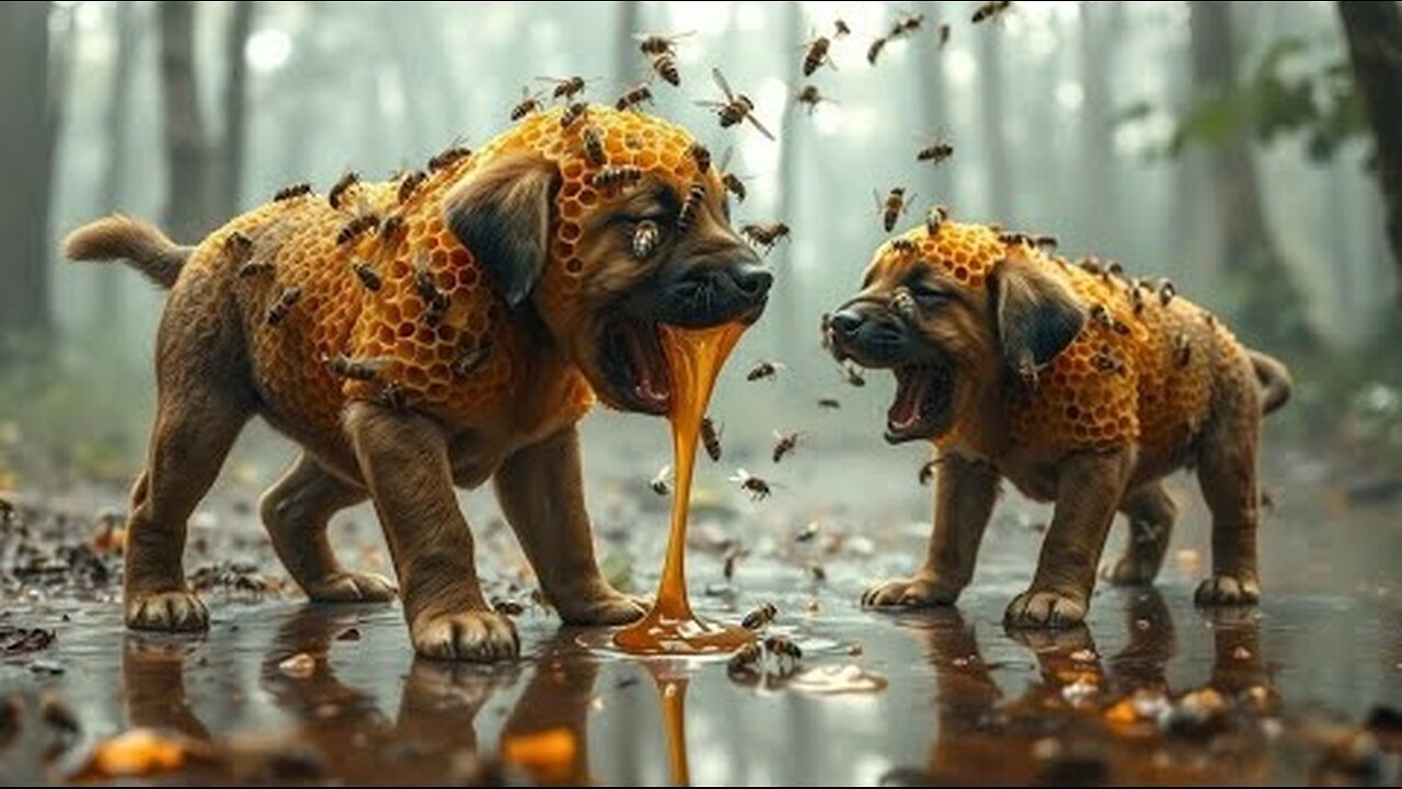 Rescue Story: Mother Dog Left Her Two Puppies Behind to Escape from a Swarm of Bees, But the Truth..