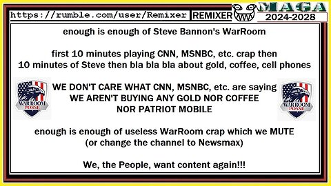 WAR ROOM - We, the People, want content again !!!