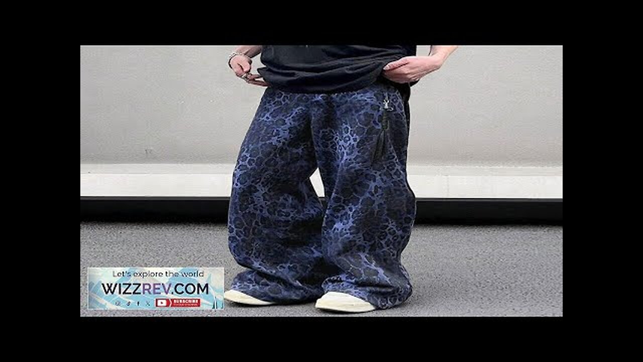 INCERUN Mens Leopard Print Daily Pant Side Zipper Design Fashion Loose Fit Review