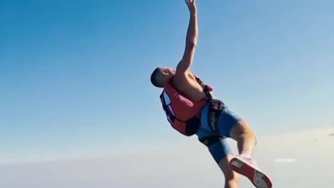 Rope climbing in the sky