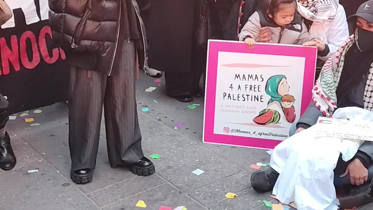 "New York City: ALL OUT FOR PALESTINE" on the first day in 2025. 6of7