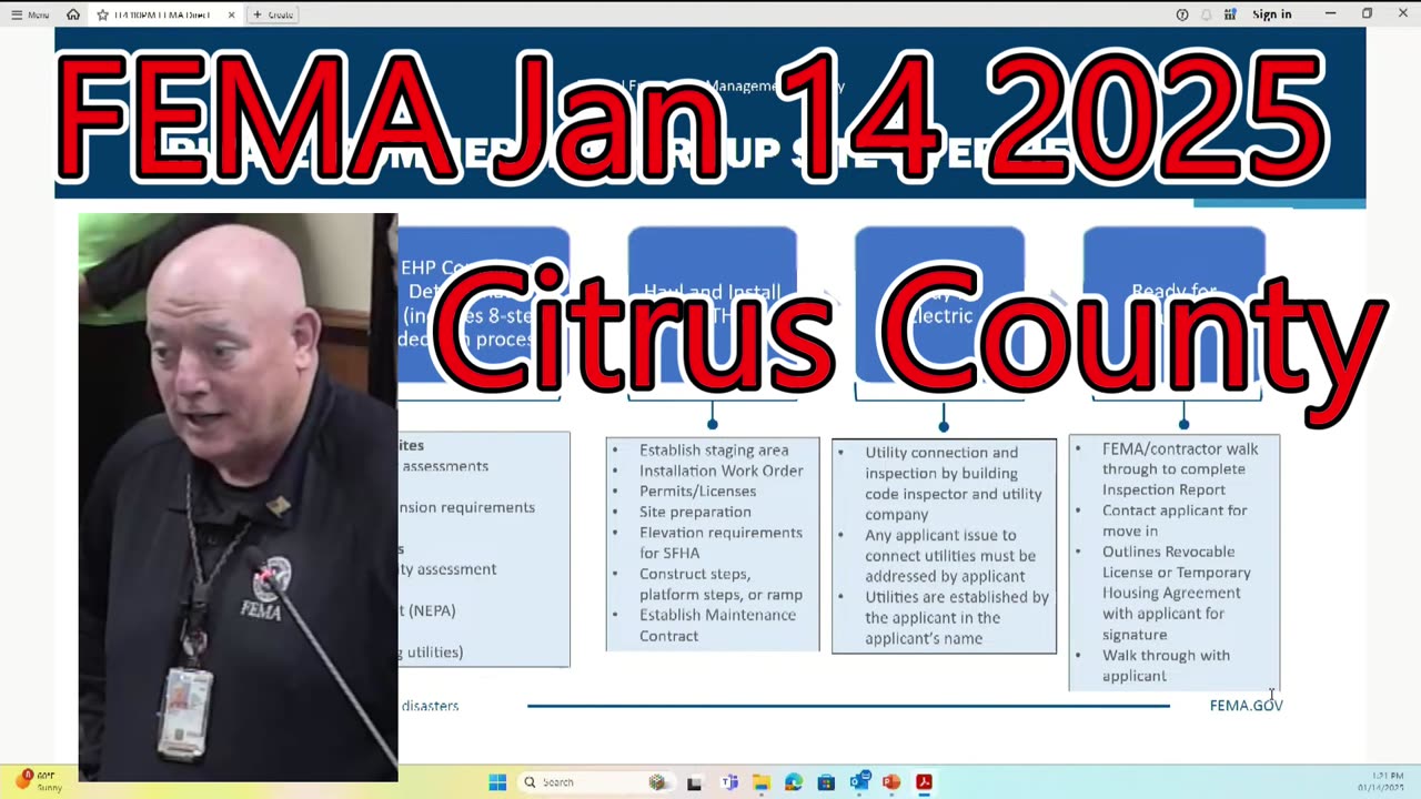 FEMA FRAUDSTERS? Citrus County Jan 14 2025