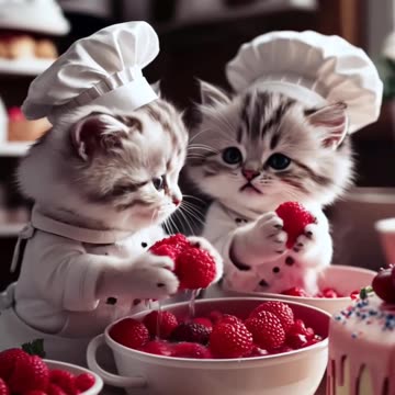 Funny cats kittens and giant foods