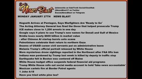 Monday, January 27, 2025 News Blast