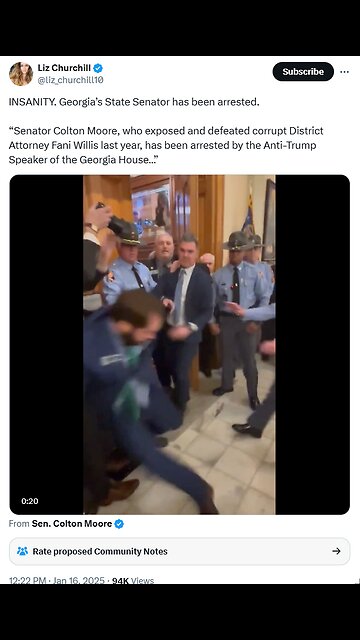 INSANITY. Georgia’s State Senator has been arrested. “Senator Colton Moore,