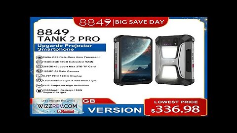 8849 Tank 2 PRO Rugged Smartphone with Projector 6.79" 2.4K Display 16GB Review