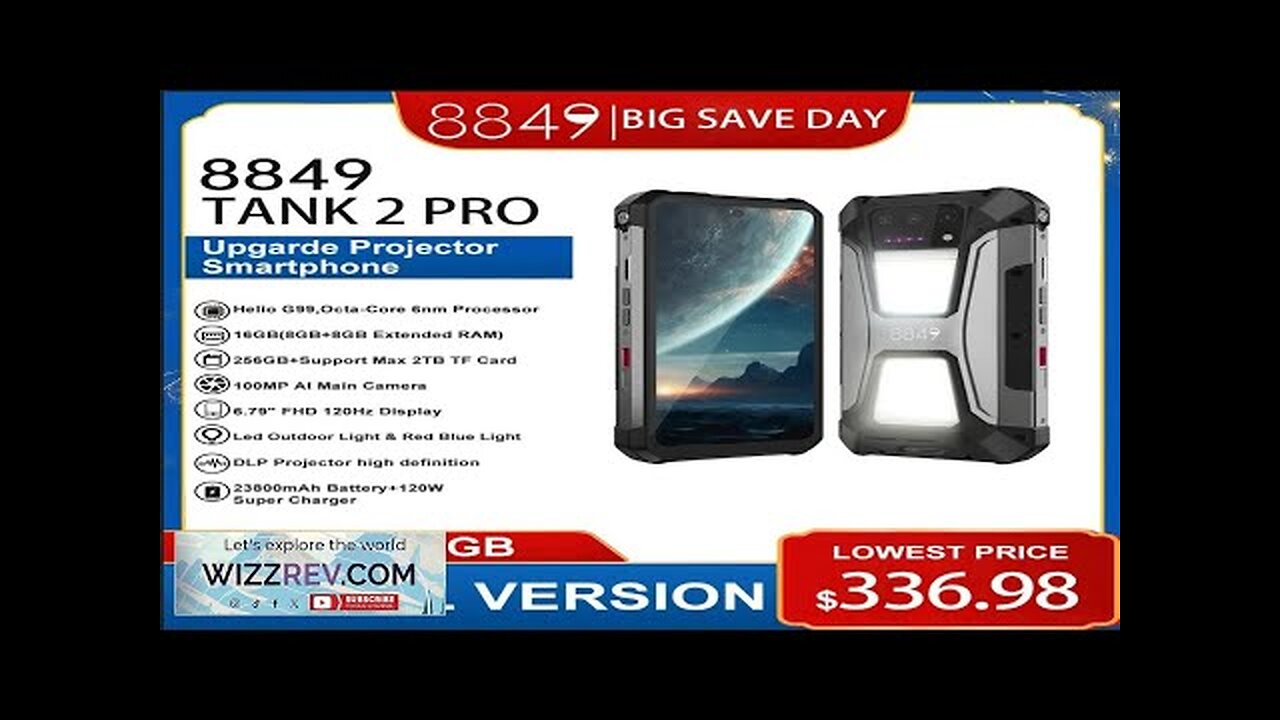 8849 Tank 2 PRO Rugged Smartphone with Projector 6.79" 2.4K Display 16GB Review