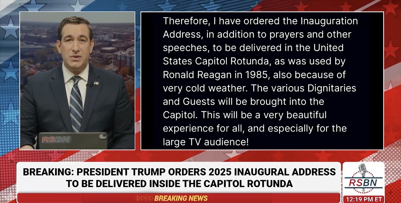 PRESIDENT TRUMP INAUGURATION❤️🇺🇸🏛️TO BE HELD INSIDE THE CAPITOL🏛️💫