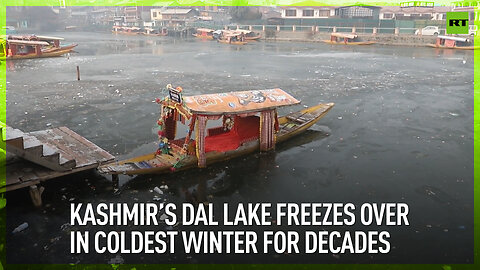 Kashmir's Dal Lake freezes over in coldest winter for decades