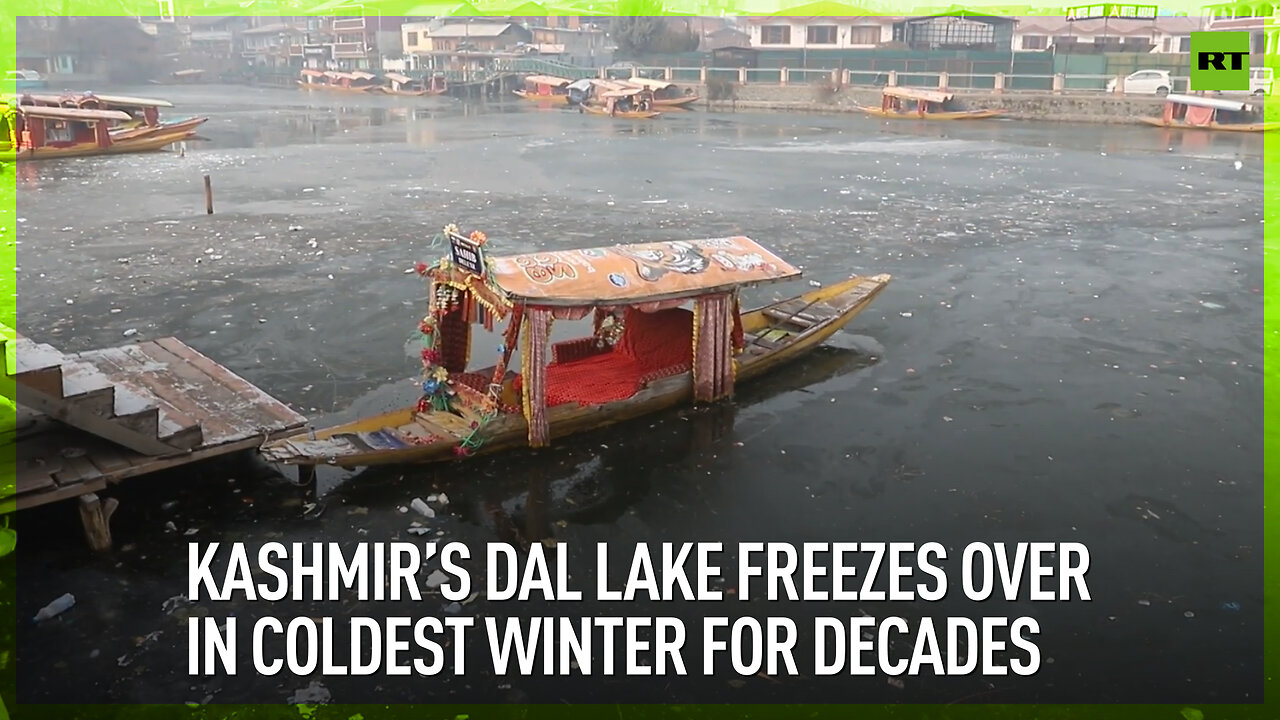 Kashmir's Dal Lake freezes over in coldest winter for decades