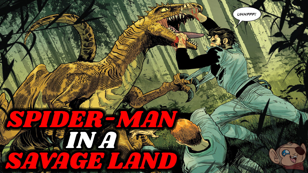 Spider-Man and Green Goblin Fight Against Dinosaurs in the Savage Land