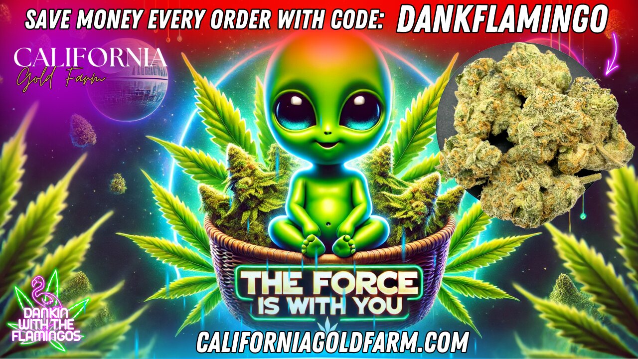 Using the Force with Baby Yoda from California Gold Farms! Dankin with the Flamingos Review!!