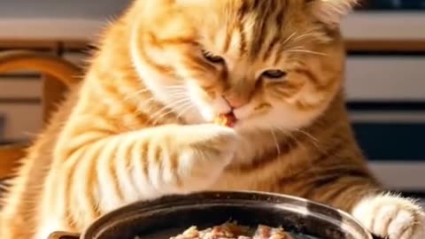 Brown cat ai video