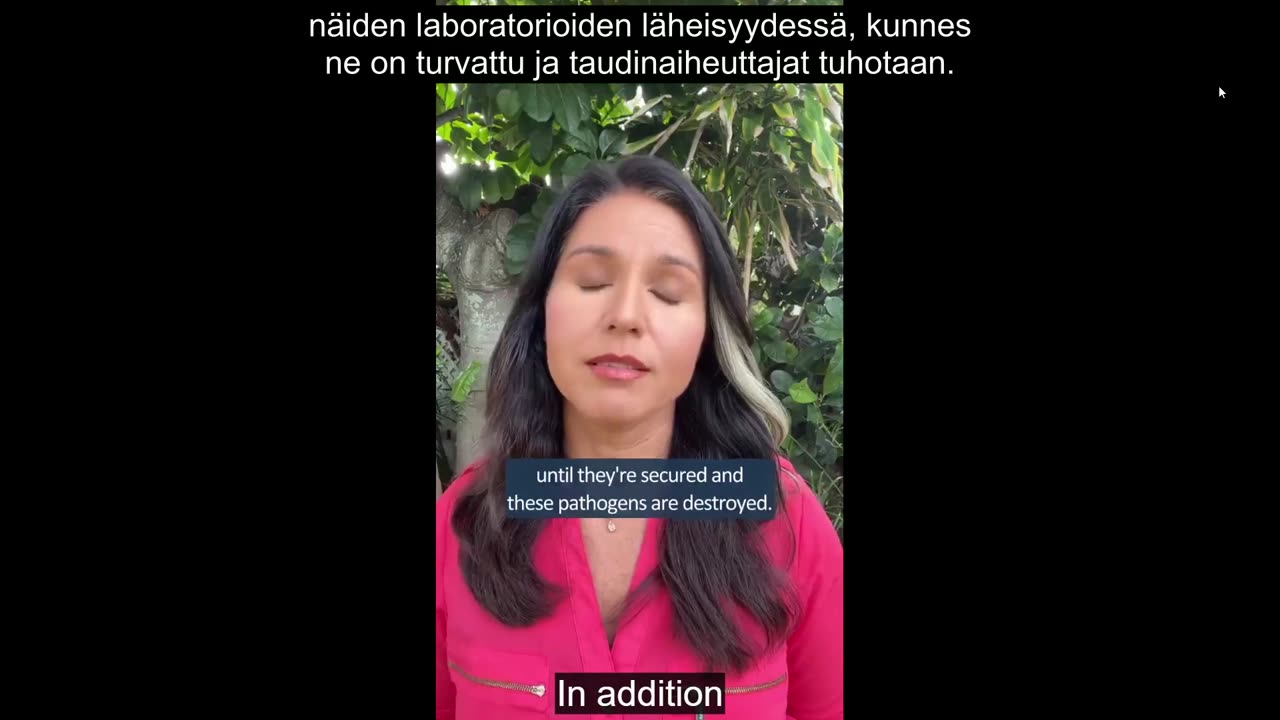 Suomennettu: Tulsi Gabbard says there’s 30 US FUNDED biolabs in Ukraine