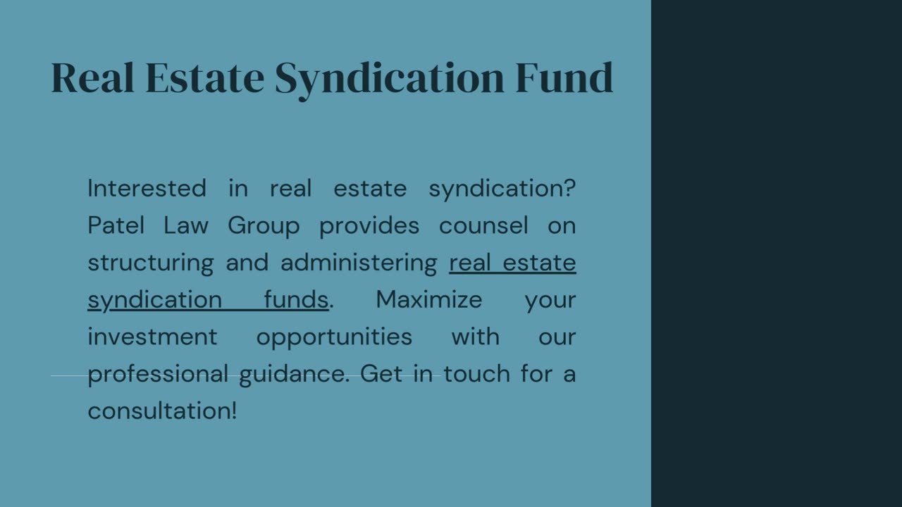 Real Estate Syndication Fund