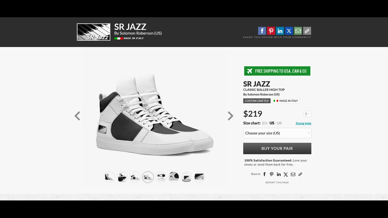 SR Jazz Shoes (Black & White Edition) - Free Shipping