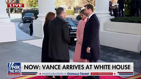 Harris and Emhoff Green The Vances At The White House In Surreal Inauguration Day Moment