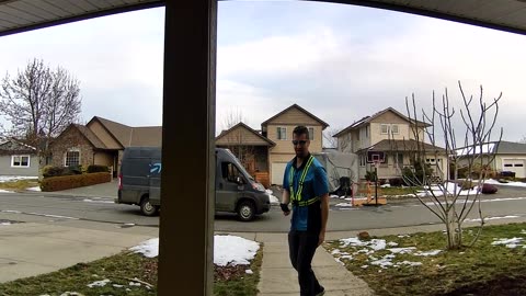 Delivery Man Plays With Giant Nerf Blaster