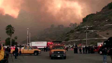 Wildfire rages through upscale Los Angeles area, forcing evacuations