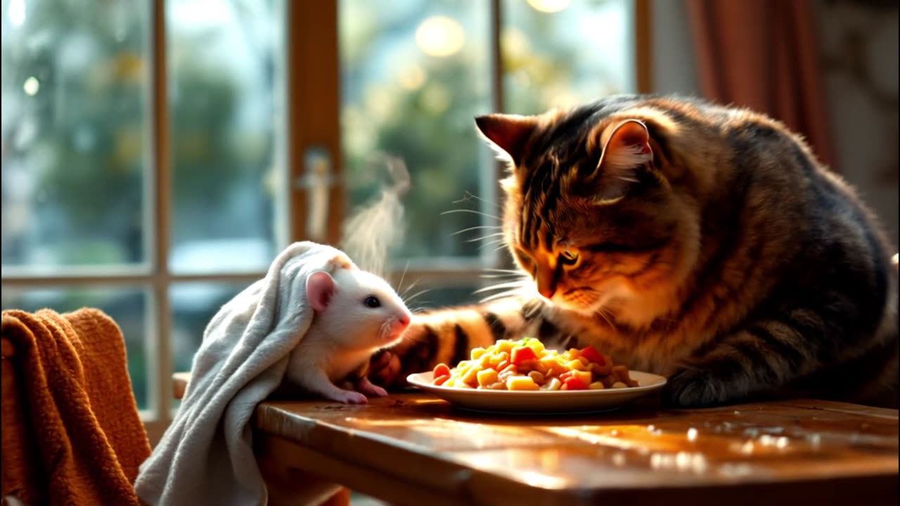 Cat Rescue Rat From Rain #actofkindness