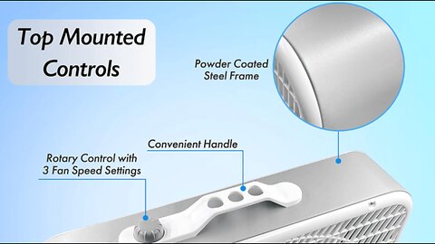 Comfort Zone Box Fan with Carry Handle