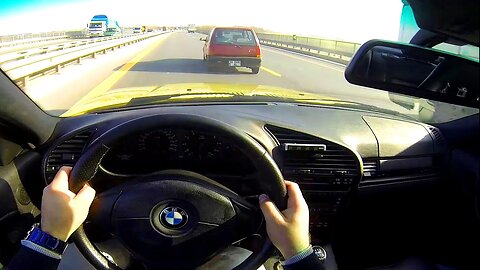 BMW M3 E36 Onboard POV Acceleration Drive on Highway