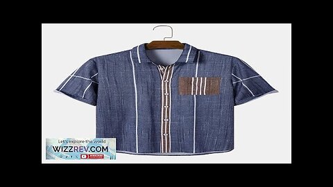 ChArmkpR Mens Contrast Striped Patchwork Chest Pocket Casual Short Sleeve Shirts Review