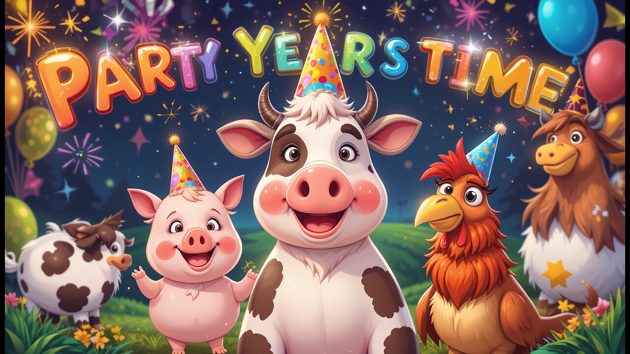 Farmyard New Year Party! 🐄🎉🐔 - Let’s party with the farm animals! 🐷🎉