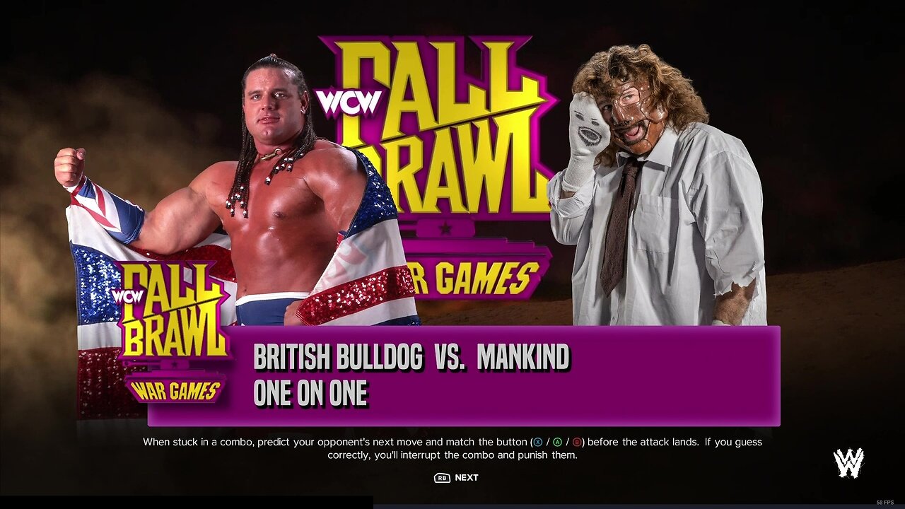 WWE 2k24 British Bulldog vs Mankind