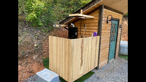 Outdoor off grid shower build. Most can only dream of having!