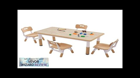 VEVOR Kids Table and 4 Chairs Set Height Adjustable Toddler Table Review