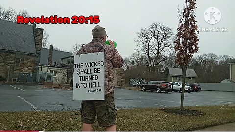 Rainy day preaching outside St. Timothy Episcopal Church