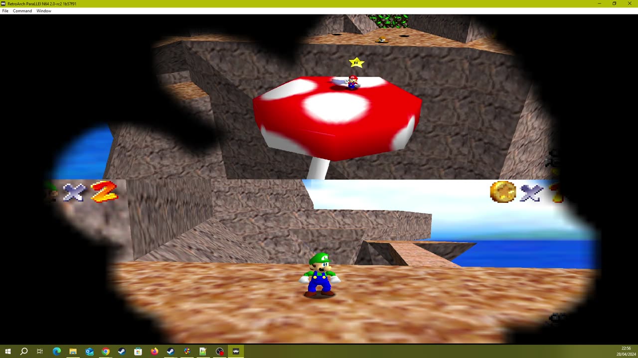 Super Mario 64 Multiplayer Splitscreen [Remaining RA] - Coin-Rush in Tall, Tall Mountain [NC]