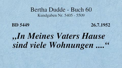 BD 5449 - "IN MEINES VATERS HAUSE SIND VIELE WOHNUNGEN ...."