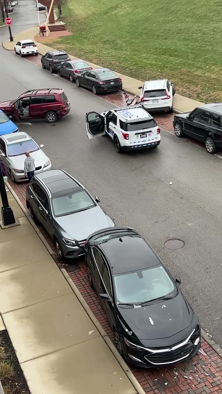 Disoriented Driver Crashes Into Multiple Parked Vehicles