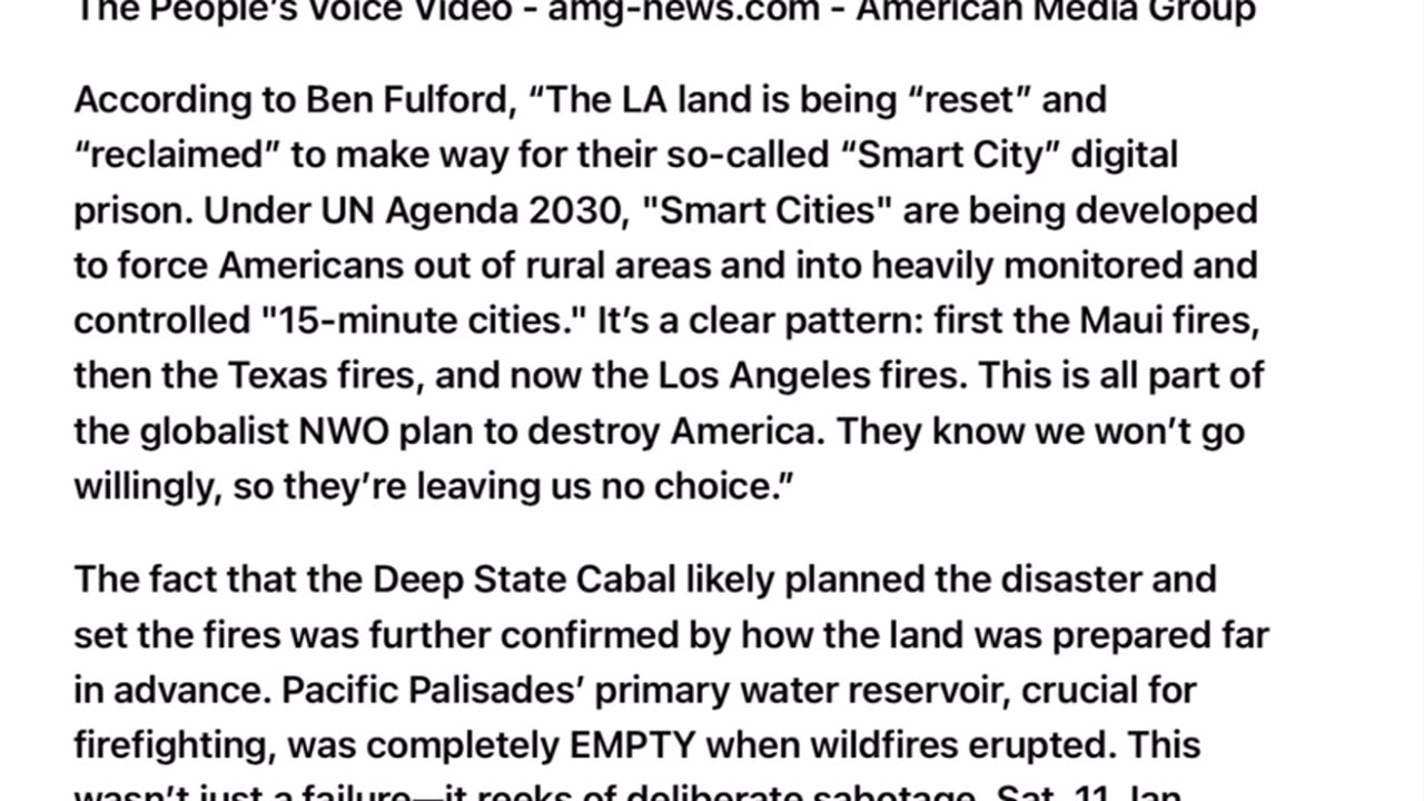 WTPN 1-12-25 - LA FIRES DELIBERATELY SET USING DEW WEAPONS TO CREATE A SMART CITY FOR POP. CONTROL