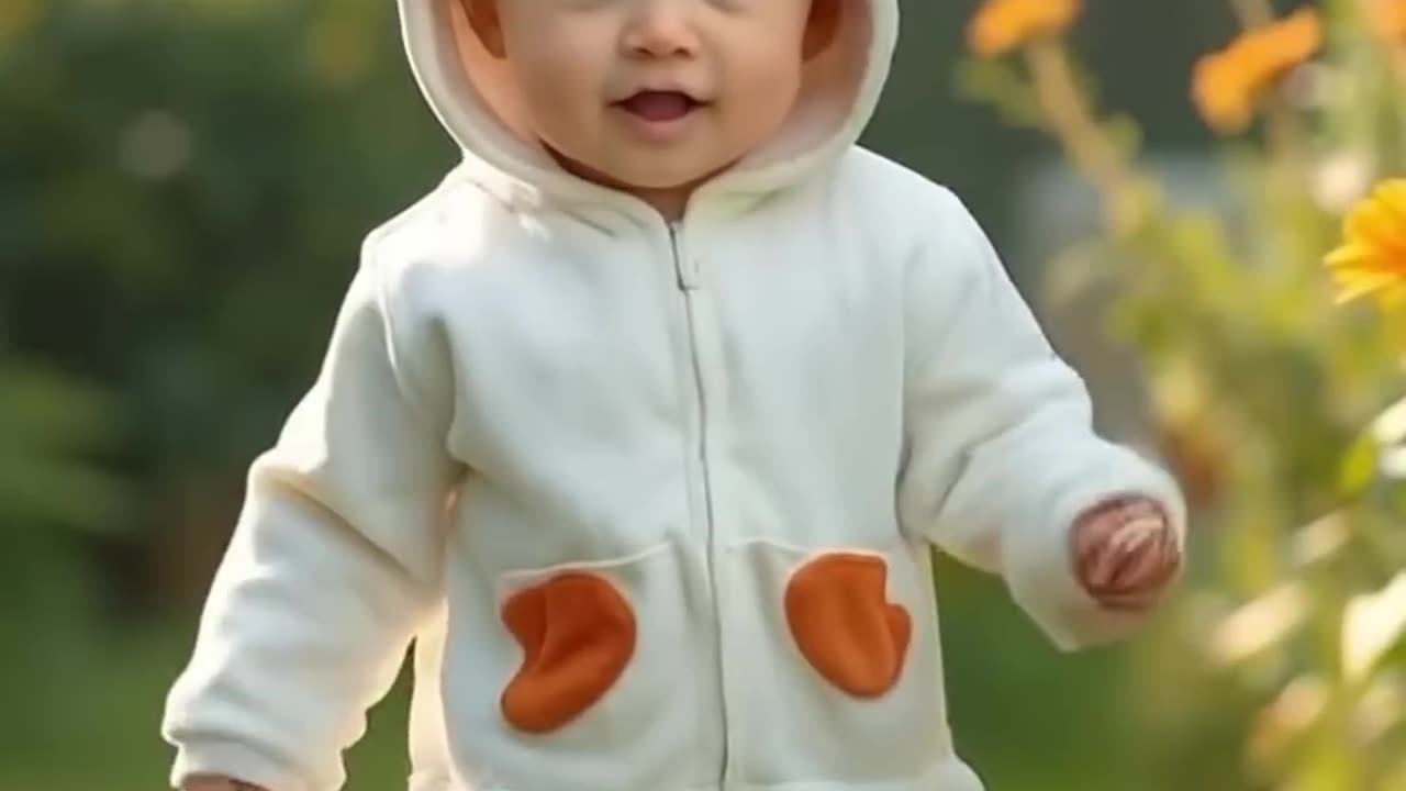 Cute Little Child Dancing In Animal Costumes