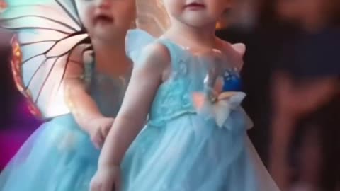 Amazing! Intersection Cute baby transforms a fashion show#shortvideo