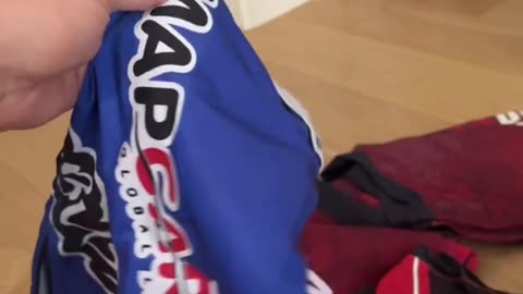 Islam Makhachev Sorting Out His Fight Worn Shorts Collection