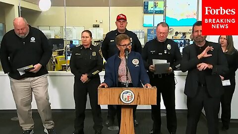 Los Angeles Mayor Karen Bass And City Officials Hold Updates Briefing As The Fires Continue