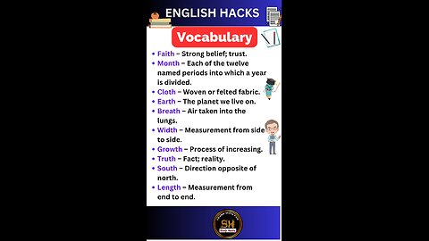 Daily use Important vocabulary words for exam 2024 24 #studyhacks123 #vocabulary #english #shorts