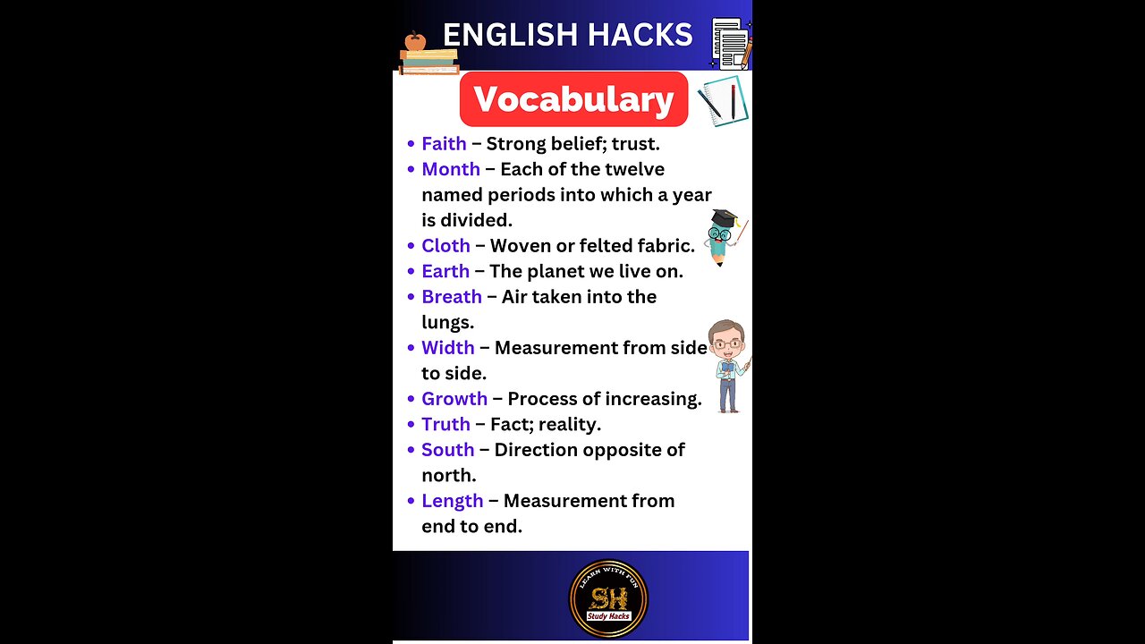 Daily use Important vocabulary words for exam 2024 24 #studyhacks123 #vocabulary #english #shorts