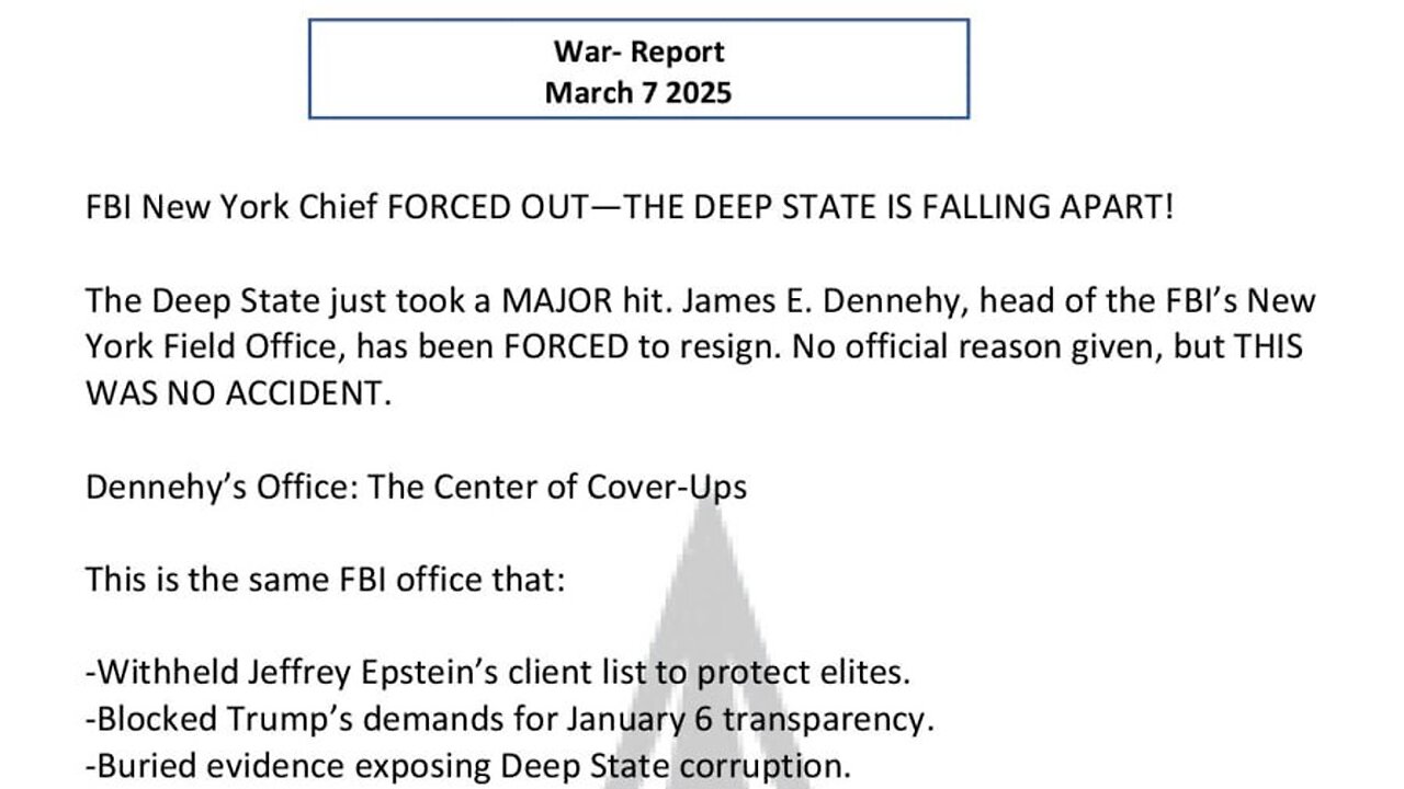 WAR REPORT - MARCH 7 2025 - THE DEEP STATE IS FALLING APART