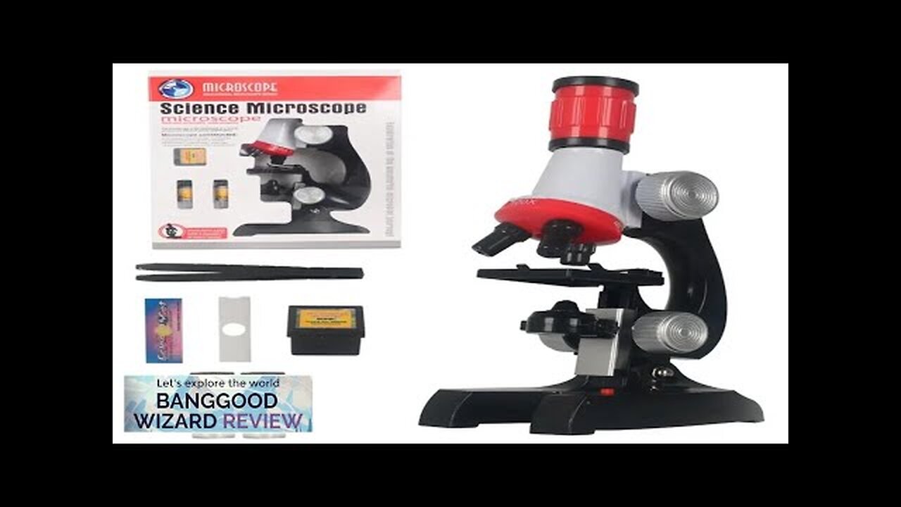 Kids Microscope Kit 100-1200X LED Biological Science Lab Toy Gift Explore Microscopic Review