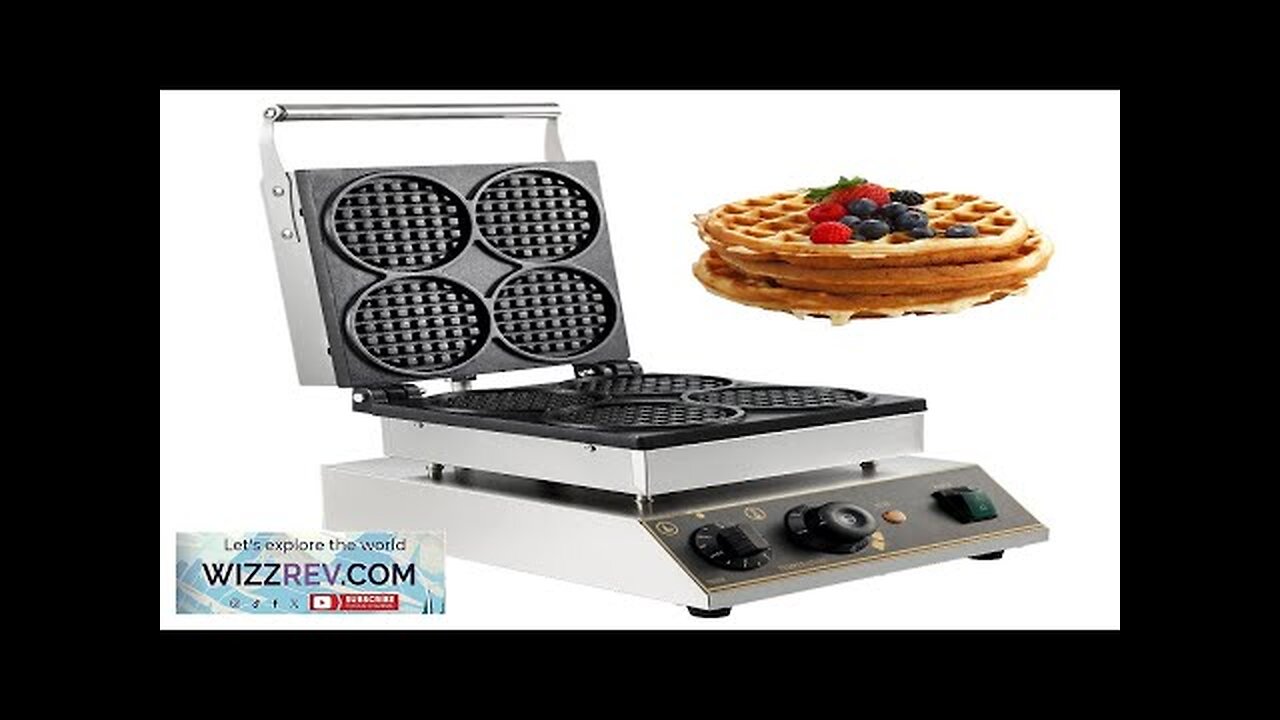 Commercial Electric Mini Round Waffle Maker Baker Tea Shop 1750w Thick Handles Review