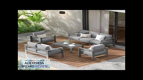 Aluminum Outdoor Patio Furniture Set Modern Patio Conversation Sets Outdoor Sectional Metal Review