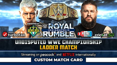 Royal Rumble 2025: Cody Rhodes vs. Kevin Owens - Custom Match Card